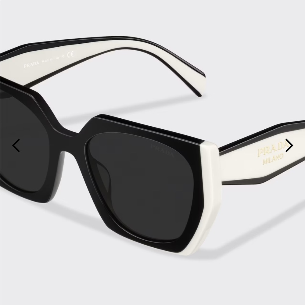 Black and White Oversized Prada Sunglasses